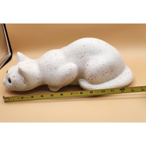 ELPA White Cat Ceramic Alcobaca Portugal Figurine Green Eyes - Picture 7 of 9